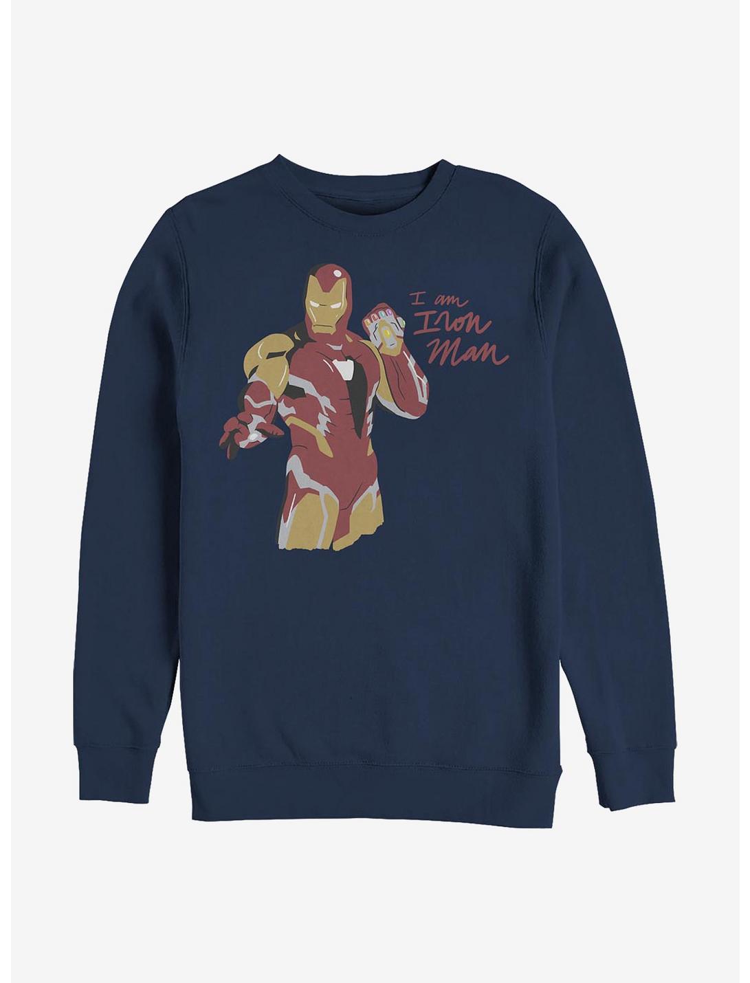 Marvel Iron Man Iron Scribbles Crew Sweatshirt, NAVY, hi-res