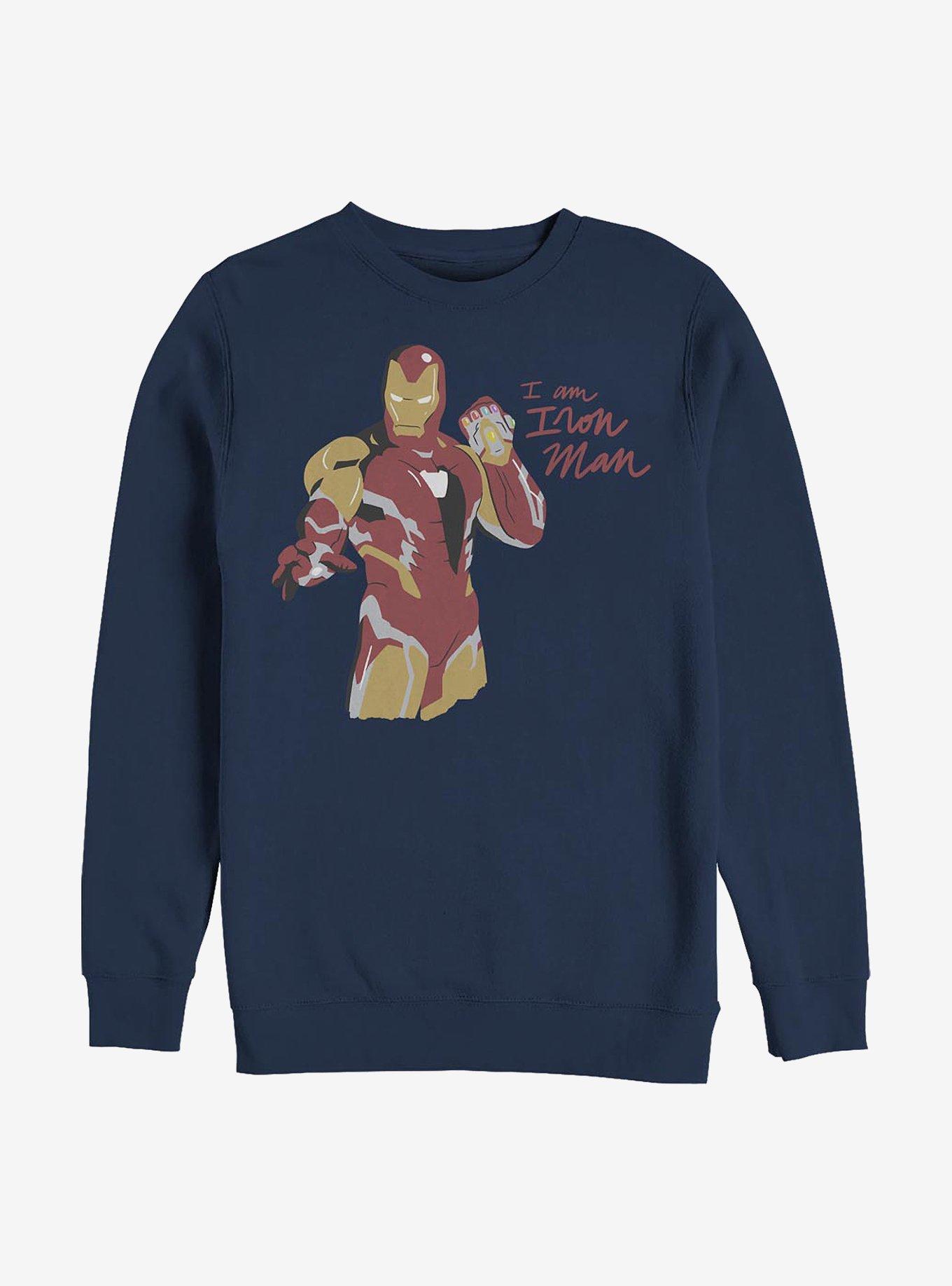 Marvel Iron Man Iron Scribbles Crew Sweatshirt, NAVY, hi-res