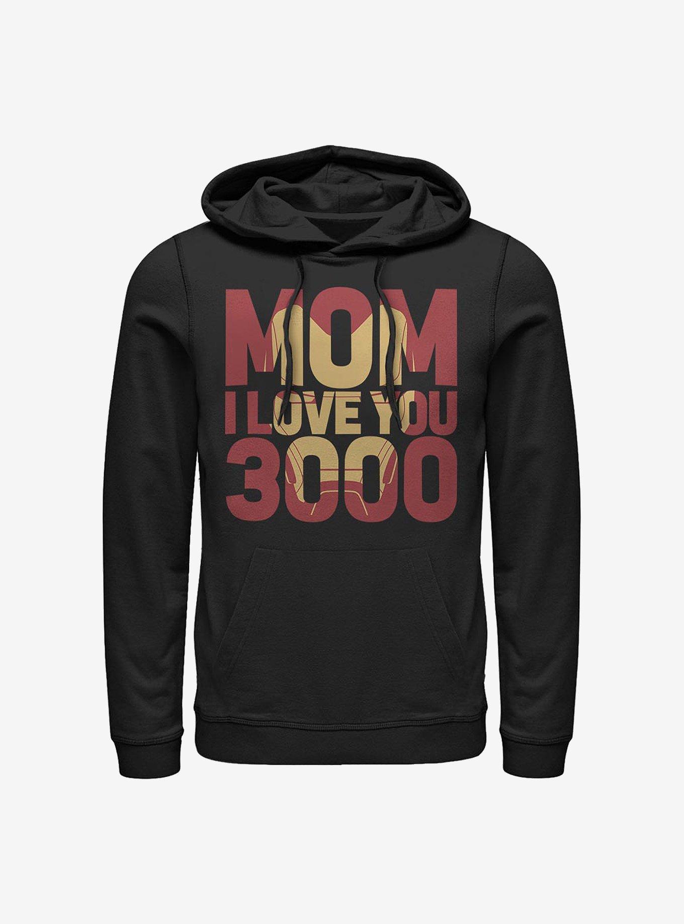 Marvel Iron Man Love You 3000 Hoodie, BLACK, hi-res