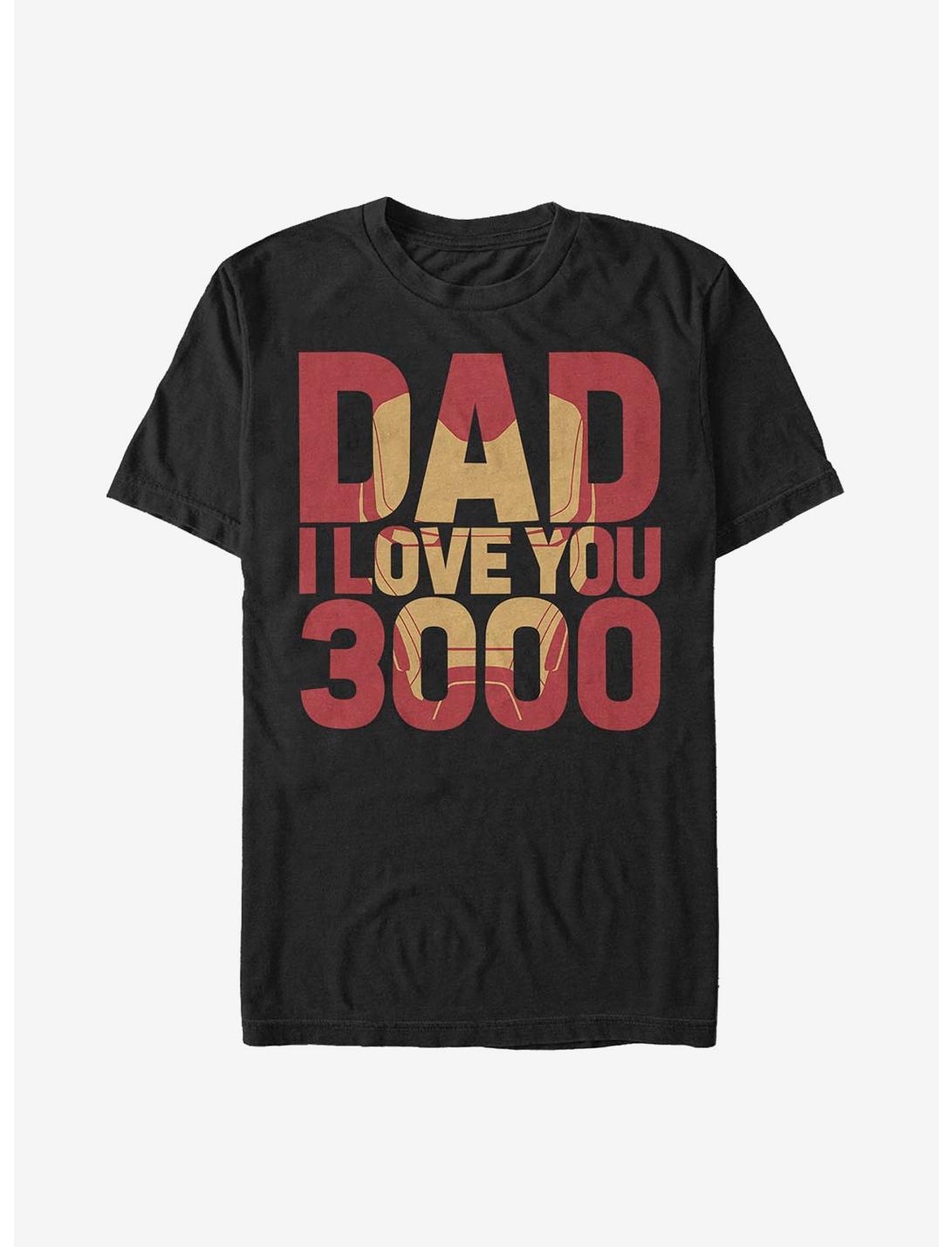 Marvel Iron Man Dad Love You 3000 T-Shirt, BLACK, hi-res
