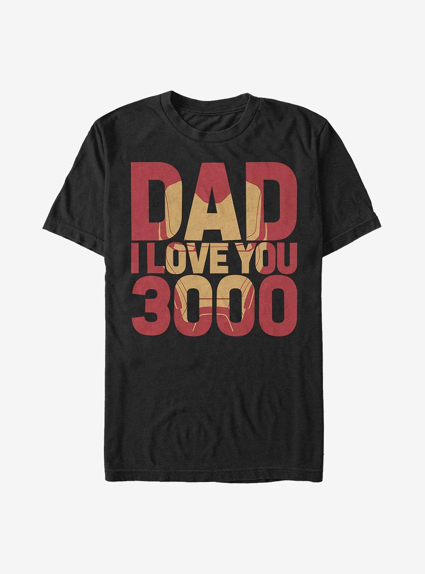 Marvel Iron Man Dad Love You 3000 T-Shirt, BLACK, hi-res