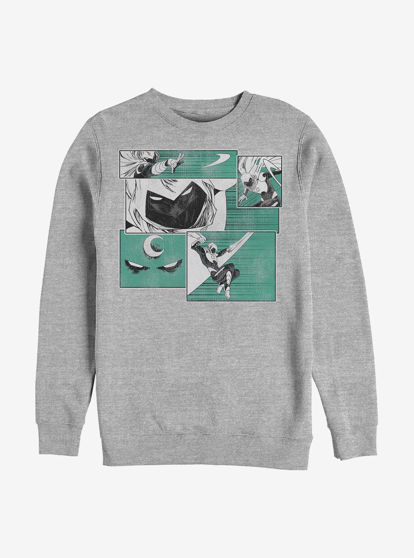 Marvel Moon Knight Panels Crew Sweatshirt, ATH HTR, hi-res