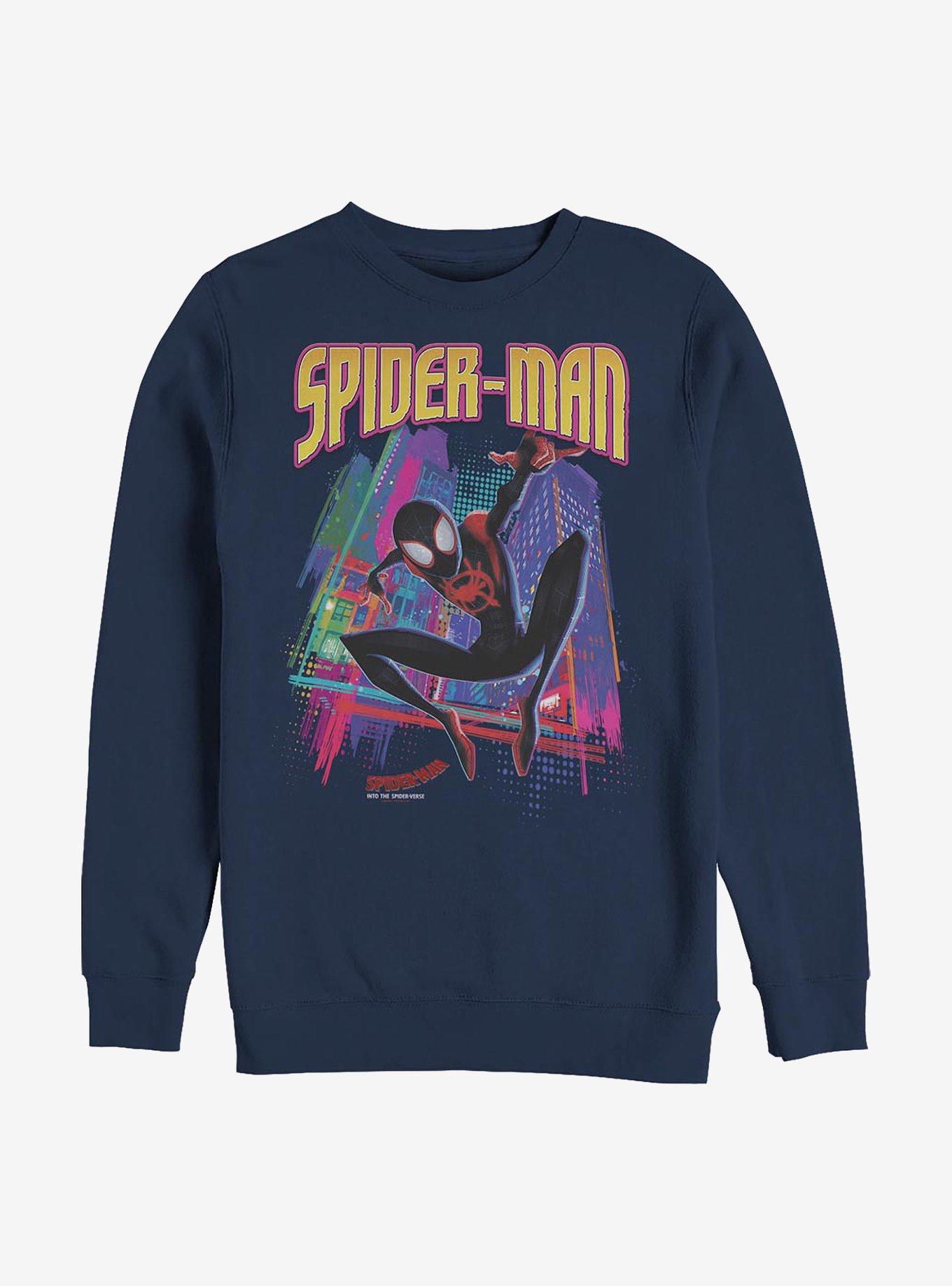 Marvel Spider-Man Tower Hero Crew Sweatshirt, NAVY, hi-res