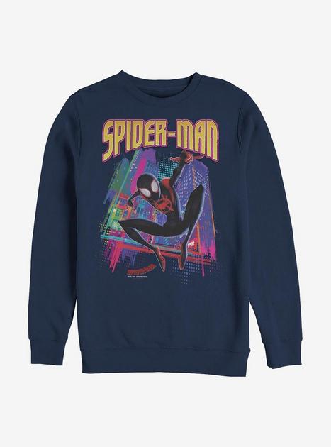 Marvel Spider-Man Tower Hero Crew Sweatshirt - BLUE | Hot Topic