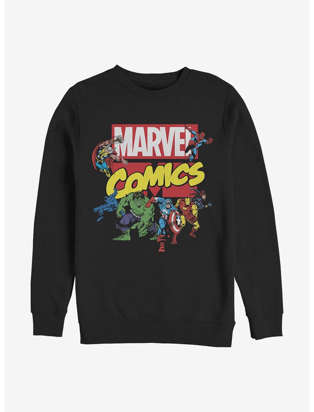 Marvel Avengers Ace Team Crew Sweatshirt, BLACK, hi-res