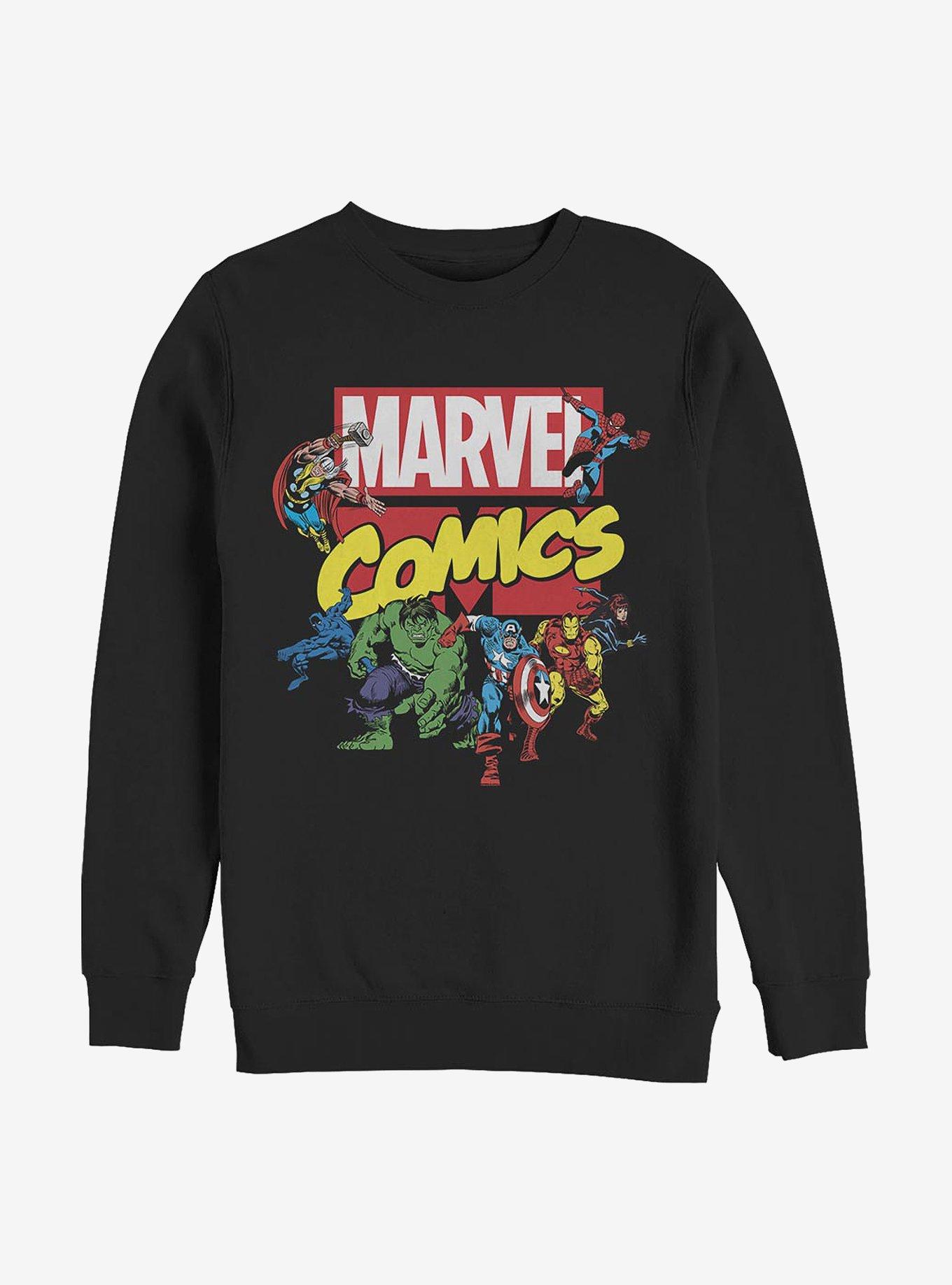 Marvel Avengers Ace Team Crew Sweatshirt, BLACK, hi-res