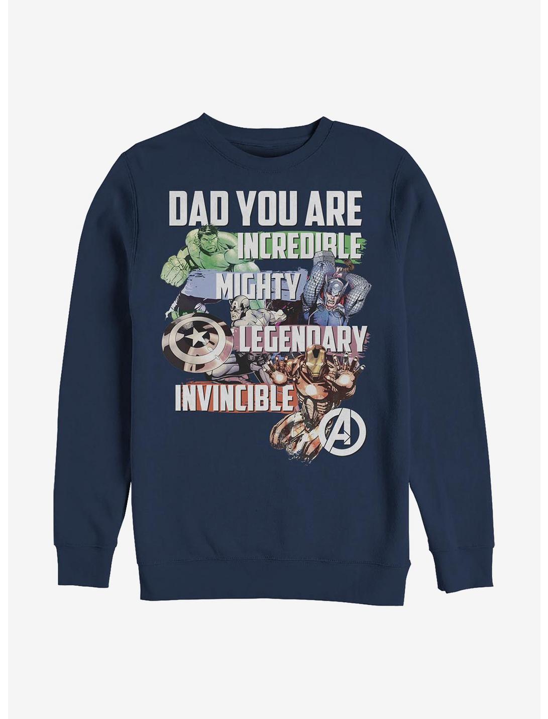 Marvel Avengers Dad You Are Crew Sweatshirt, NAVY, hi-res