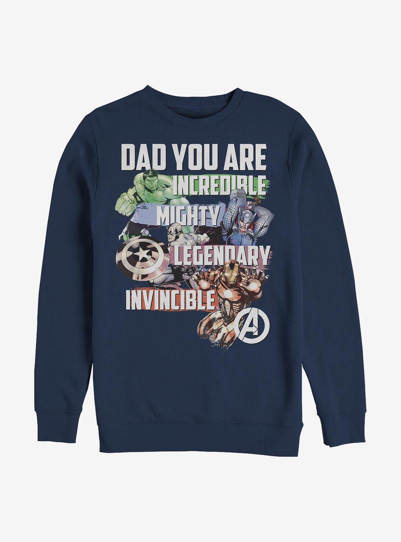 Marvel Avengers Dad You Are Crew Sweatshirt, NAVY, hi-res