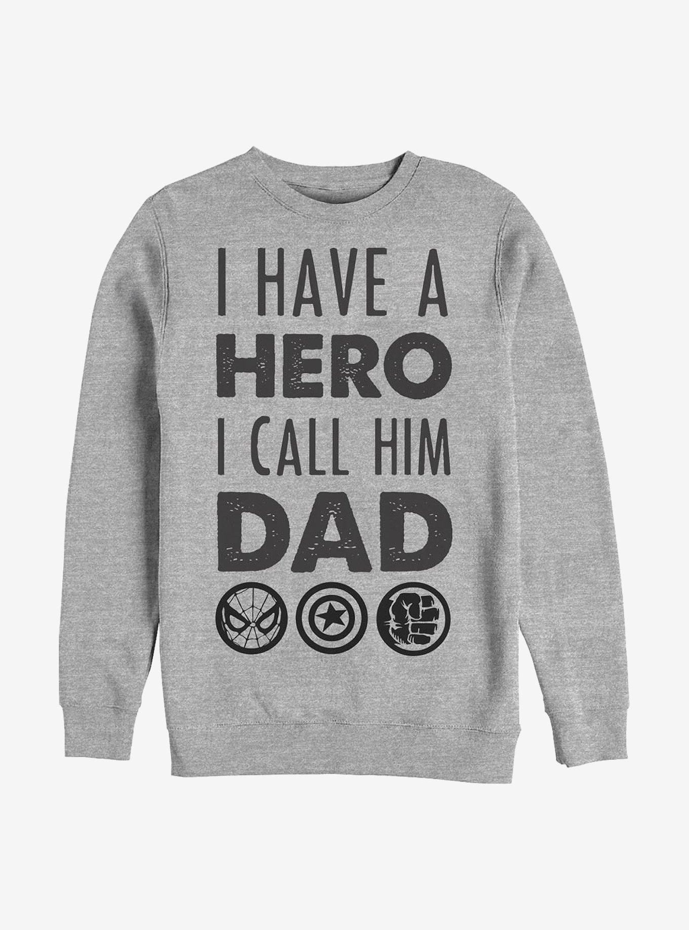 Marvel Avengers Hero Dad Crew Sweatshirt, ATH HTR, hi-res