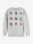 Marvel Avengers Retro Icons Crew Sweatshirt, WHITE, hi-res