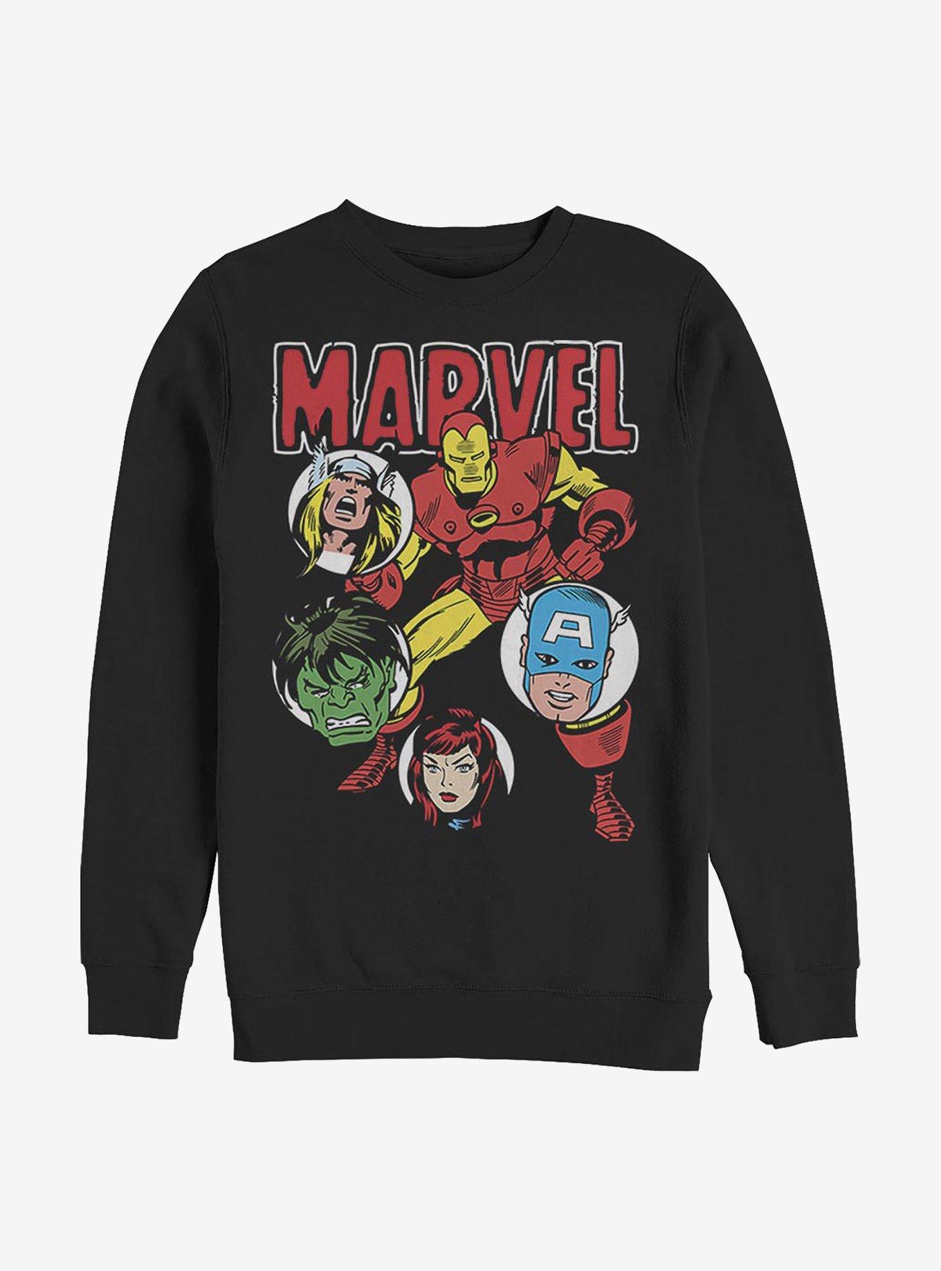 Marvel Avengers Squad Crew Sweatshirt, BLACK, hi-res