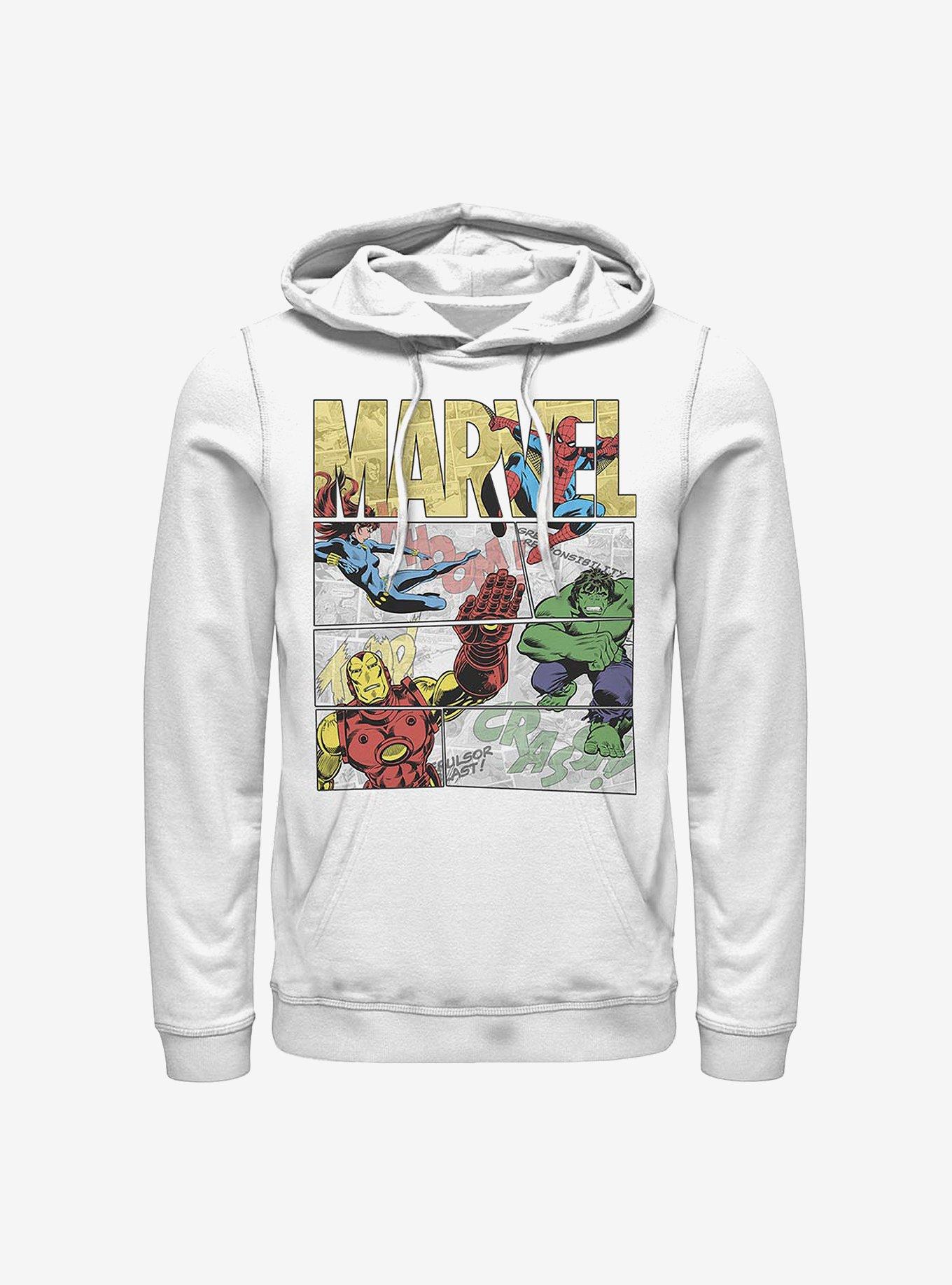Marvel Avengers Hero Panels Hoodie, WHITE, hi-res