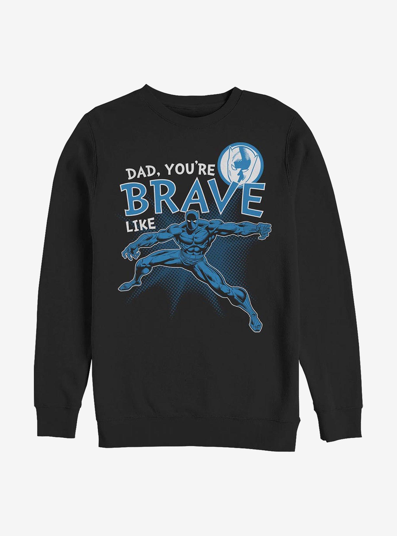 Marvel Black Panther Brave Like Dad Crew Sweatshirt, BLACK, hi-res