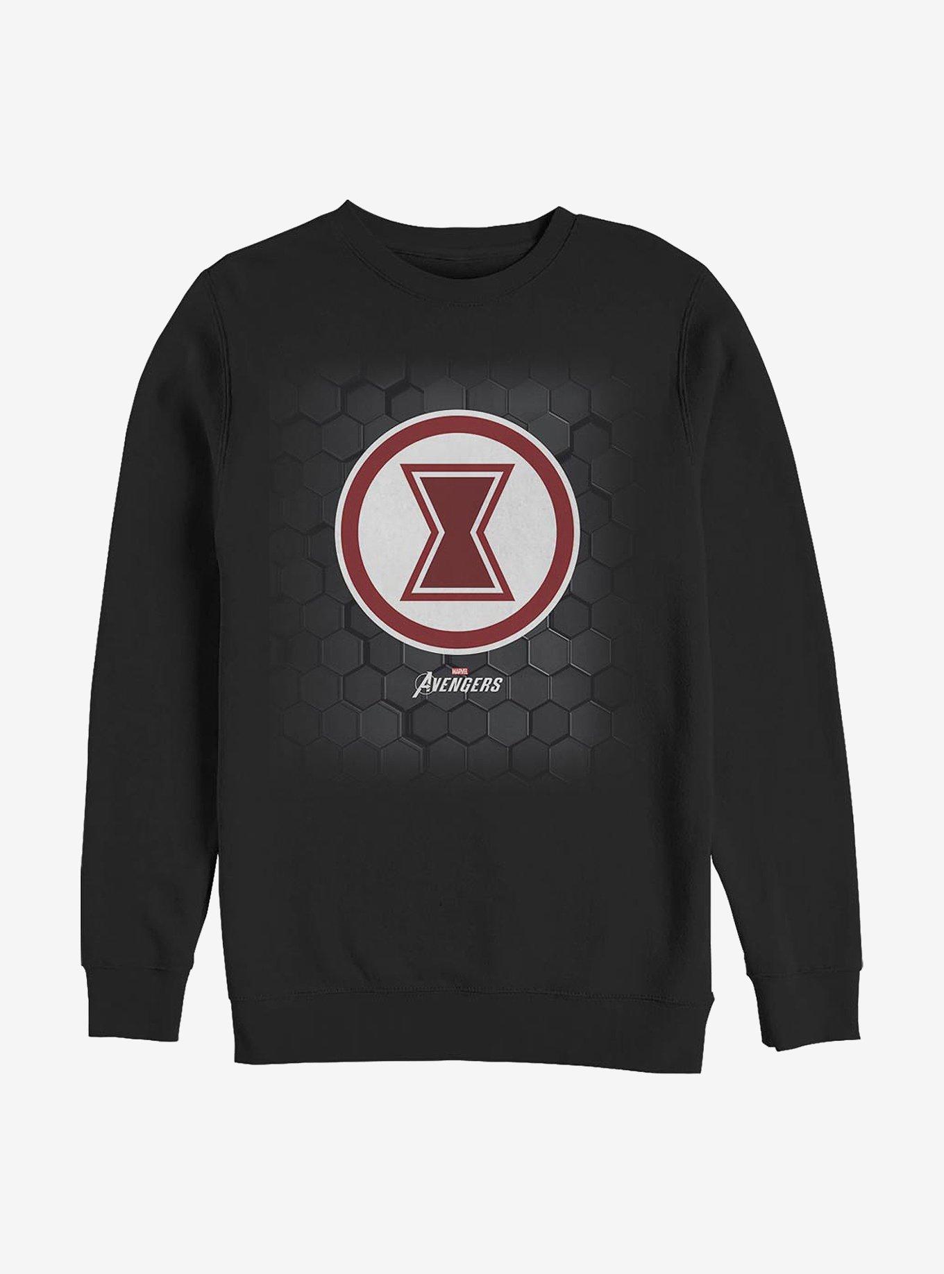 Marvel Black Widow Hex Logo Crew Sweatshirt, BLACK, hi-res