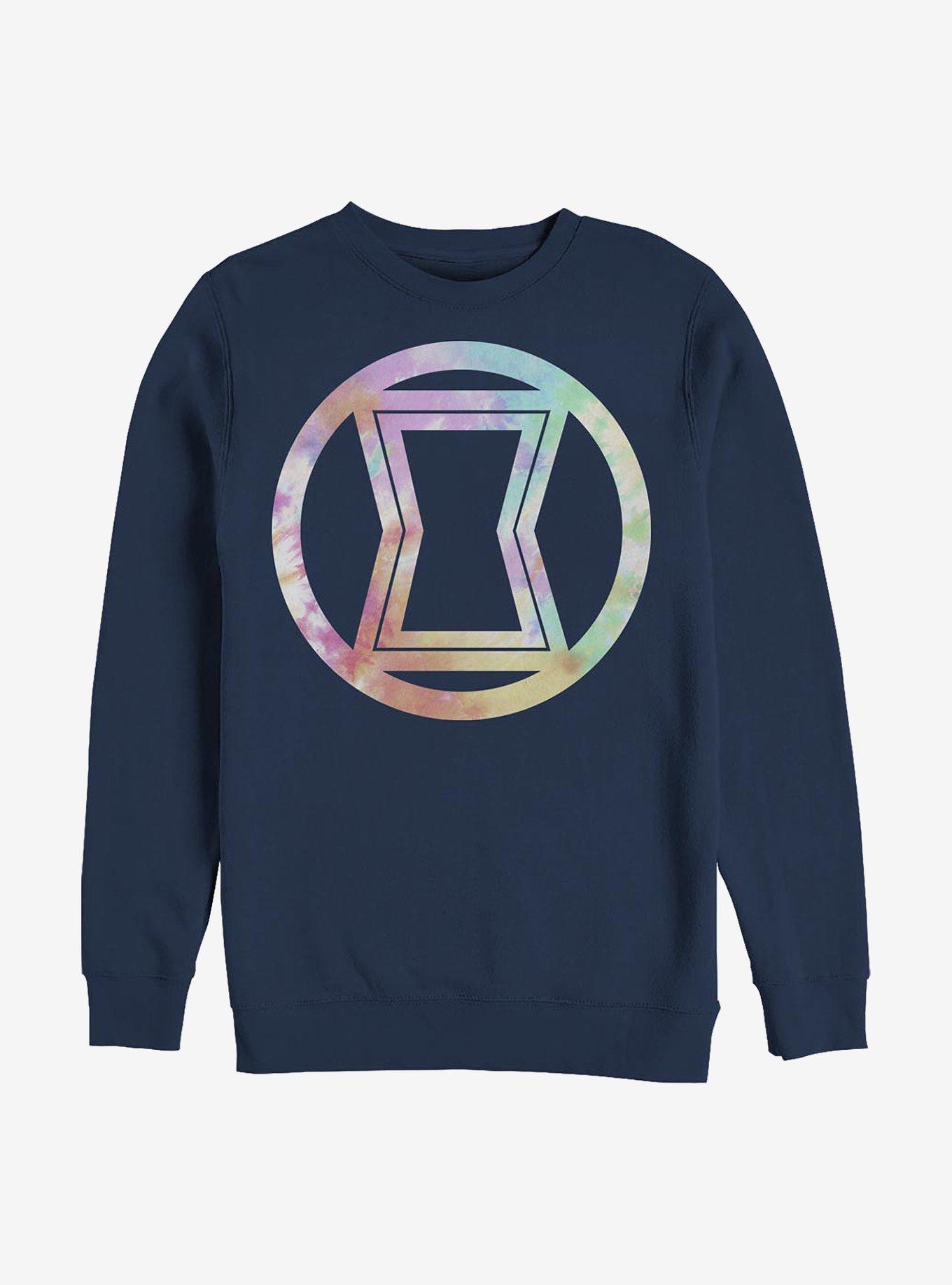 Marvel Black Widow Logo Tie-Dye Crew Sweatshirt, , hi-res