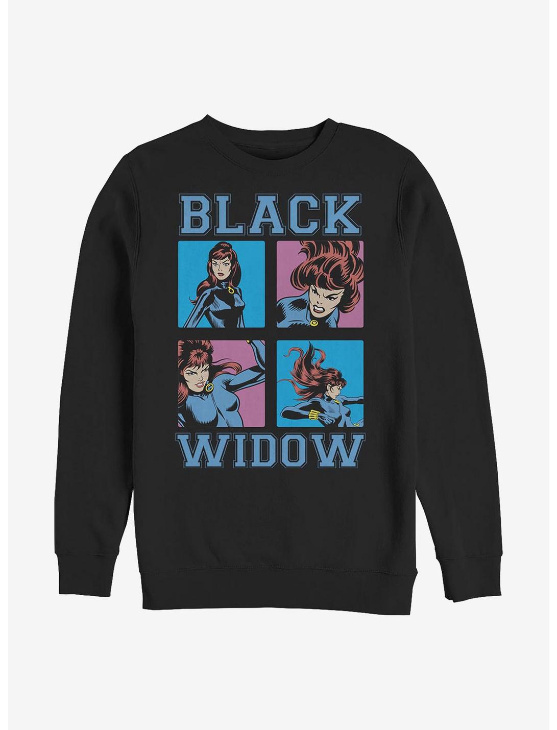 Marvel Black Widow Pop Art Crew Sweatshirt, BLACK, hi-res
