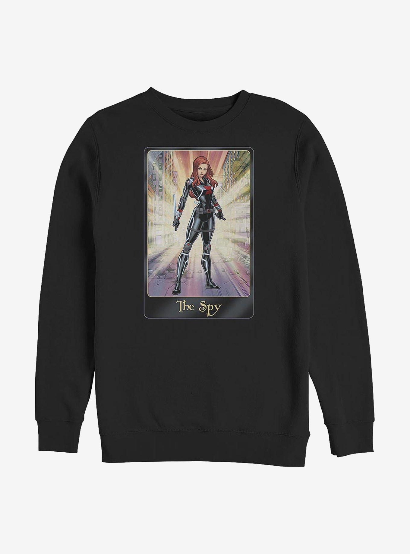Marvel Black Widow The Spy Crew Sweatshirt, BLACK, hi-res