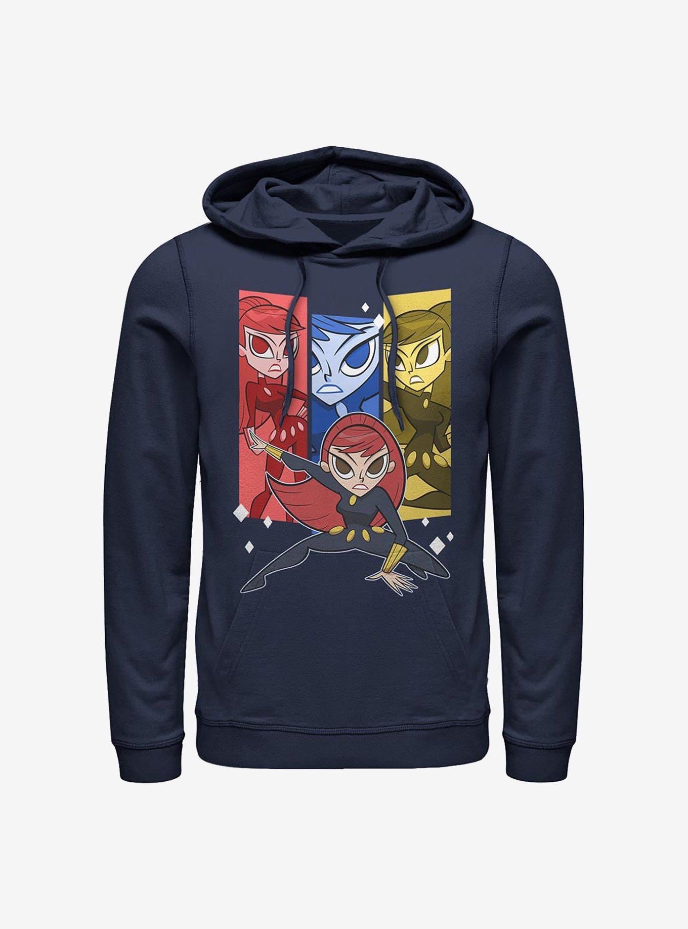 Marvel Black Widow Cartoon Trio Hoodie, NAVY, hi-res