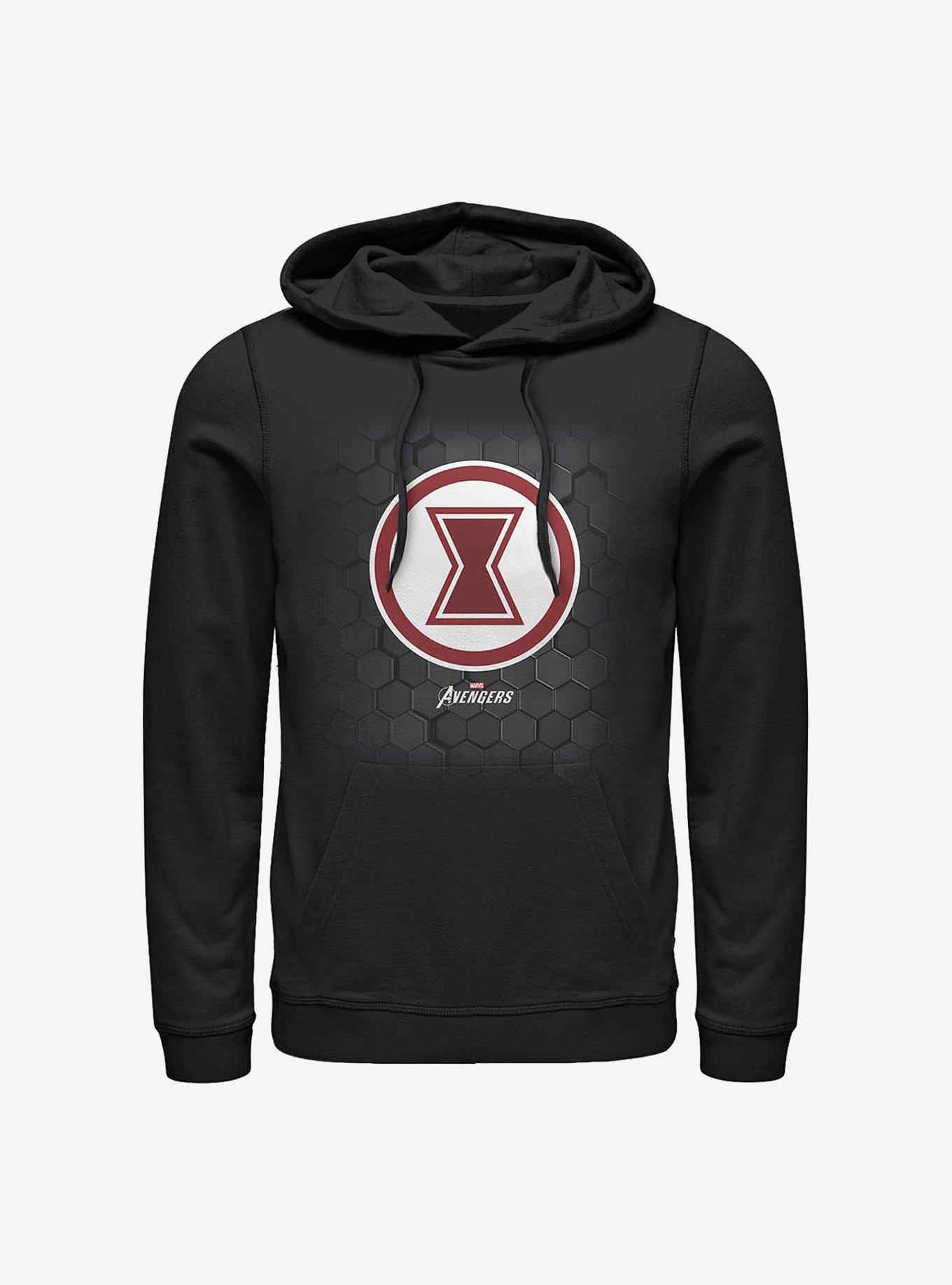 Marvel Black Widow Hex Logo Hoodie, BLACK, hi-res