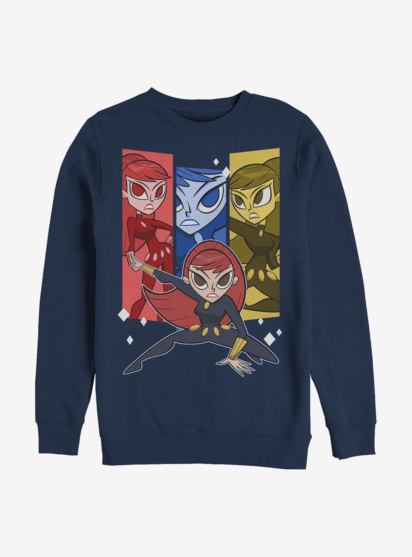 Marvel Black Widow Cartoon Trio T-Shirt, NAVY, hi-res