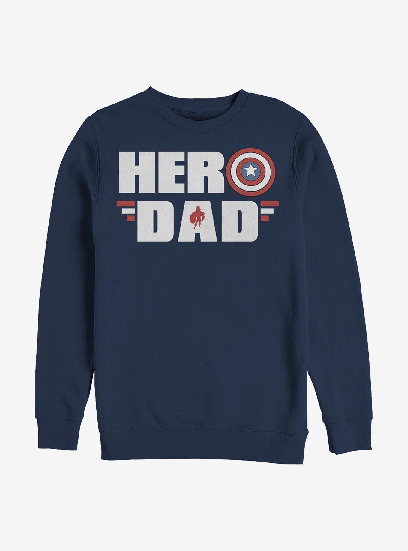 Marvel Captain America Hero Dad Crew Sweatshirt, NAVY, hi-res