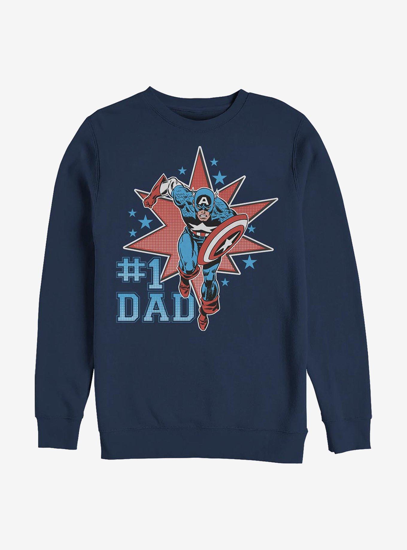 Marvel Captain America Number One Dad Crew Sweatshirt