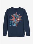 Marvel Captain America Number One Dad Crew Sweatshirt, NAVY, hi-res