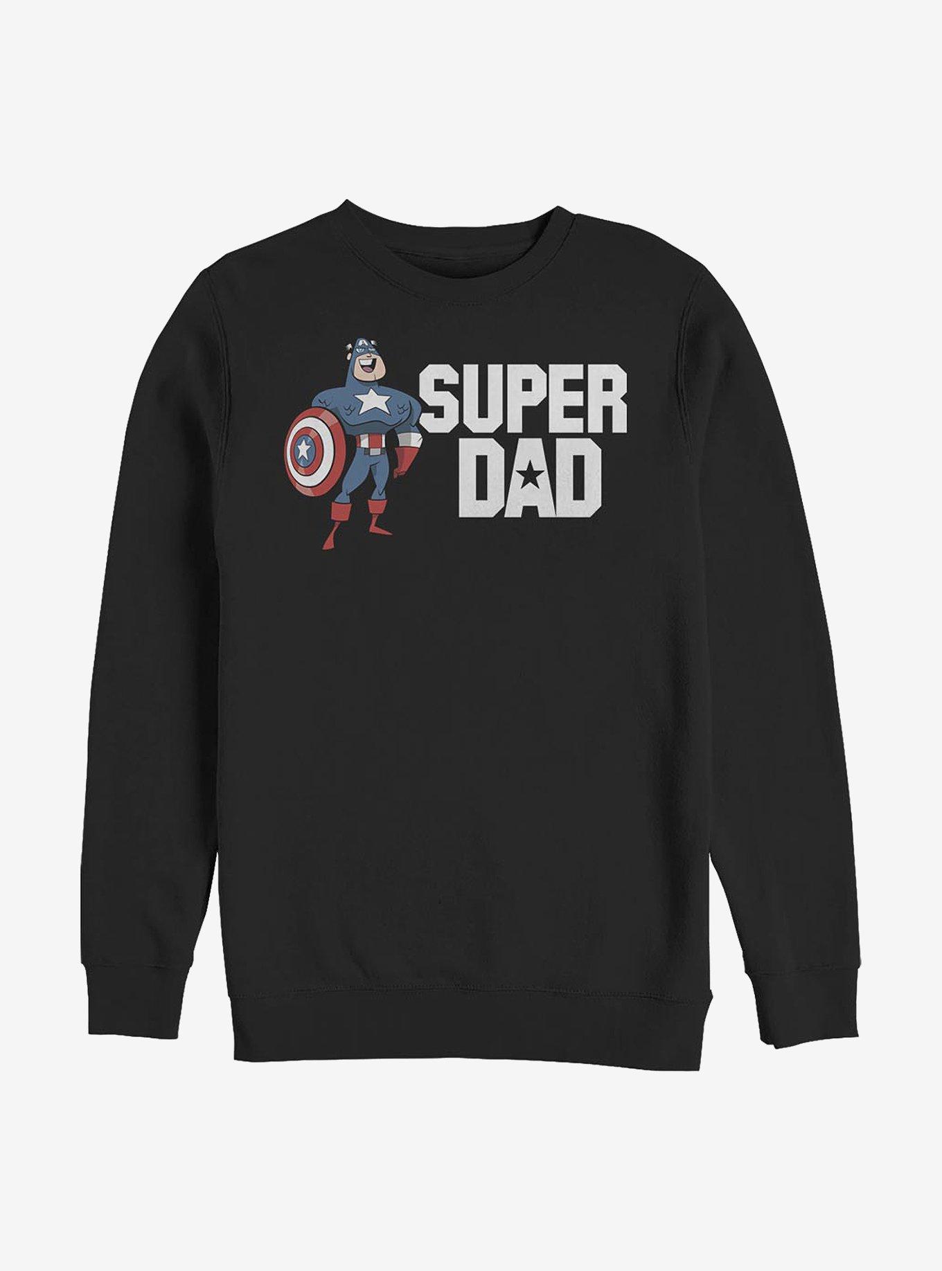 Marvel Captain America Super Dad Crew Sweatshirt, BLACK, hi-res