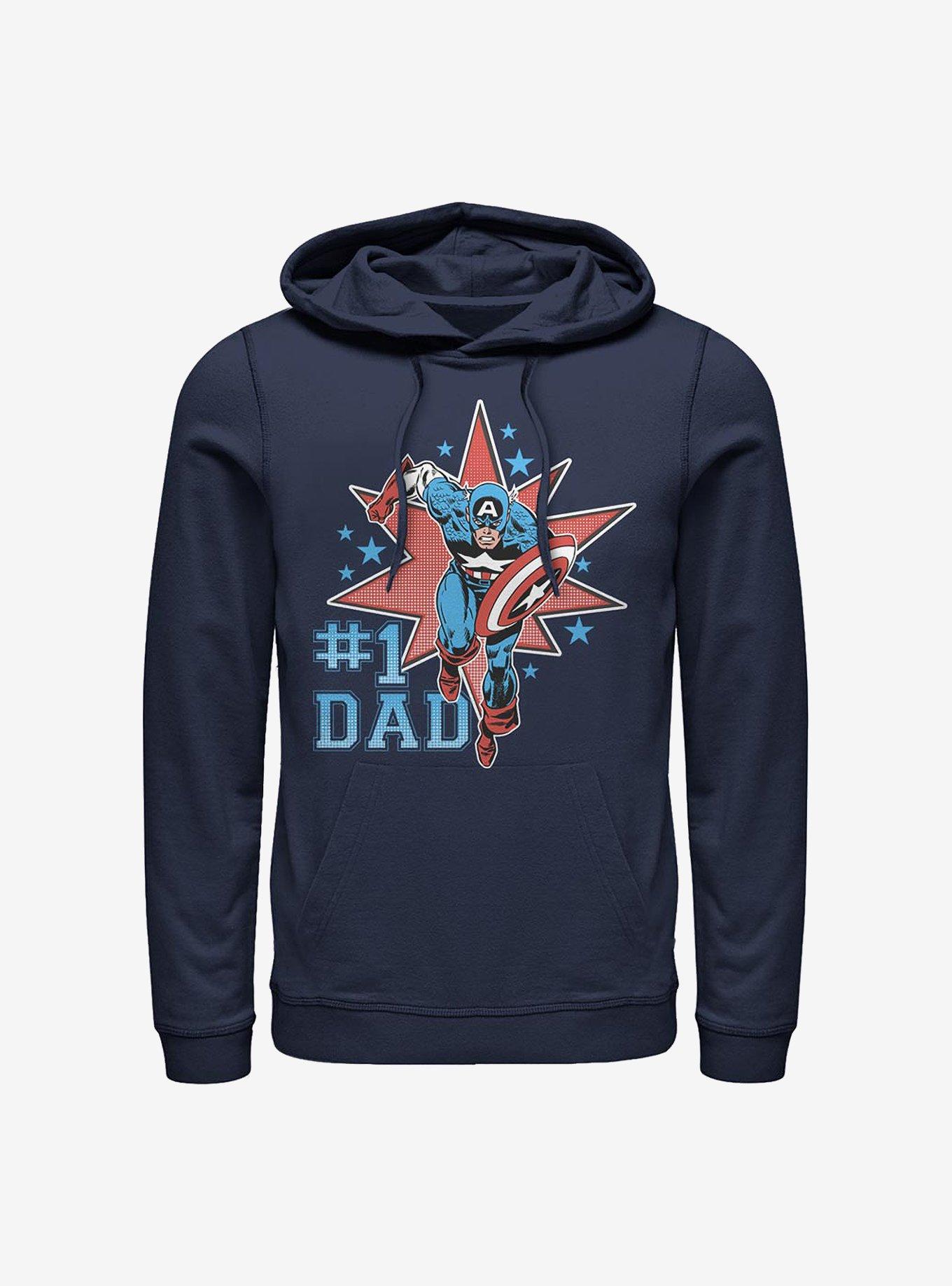 Marvel Captain America Number One Dad Hoodie, NAVY, hi-res