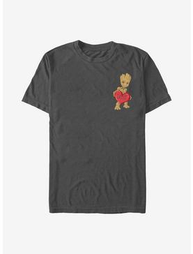 Marvel Guardians Of The Galaxy Groot Heart T-Shirt, CHARCOAL, hi-res