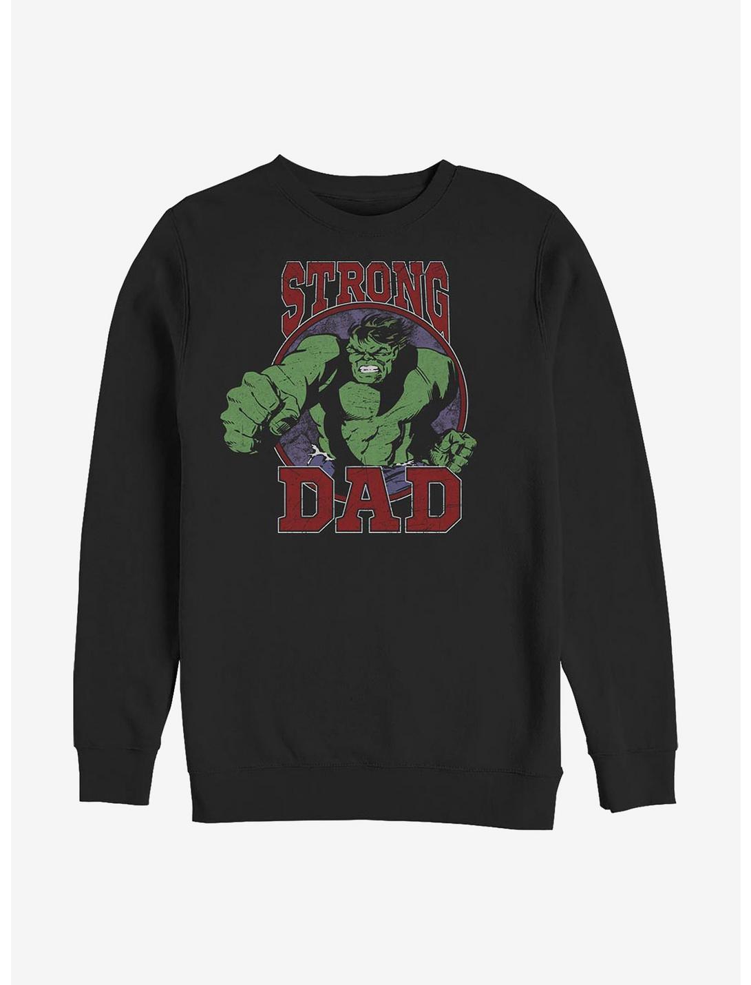 Marvel Hulk Strong Dad Crew Sweatshirt, BLACK, hi-res