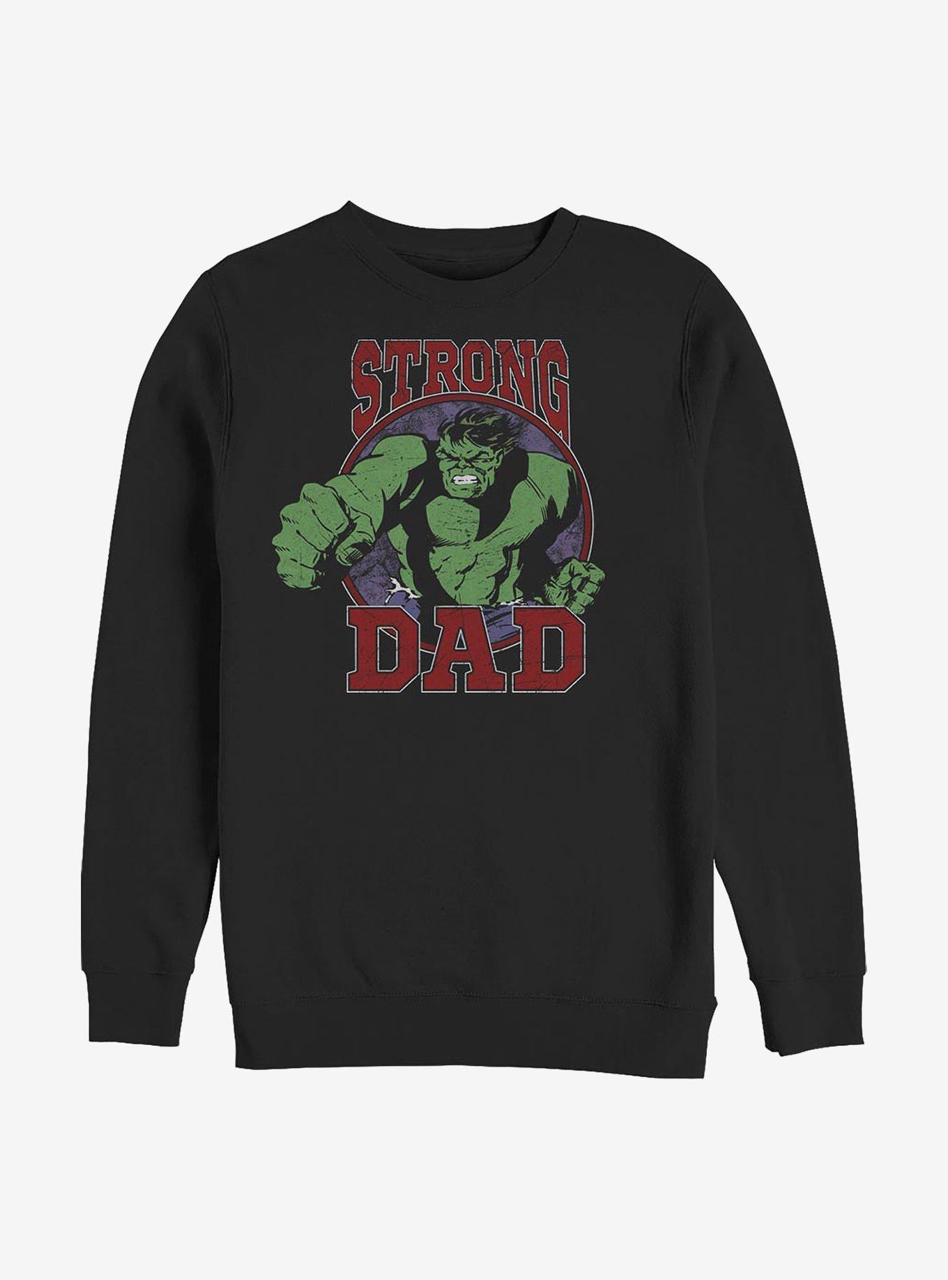 Marvel Hulk Strong Dad Crew Sweatshirt, BLACK, hi-res