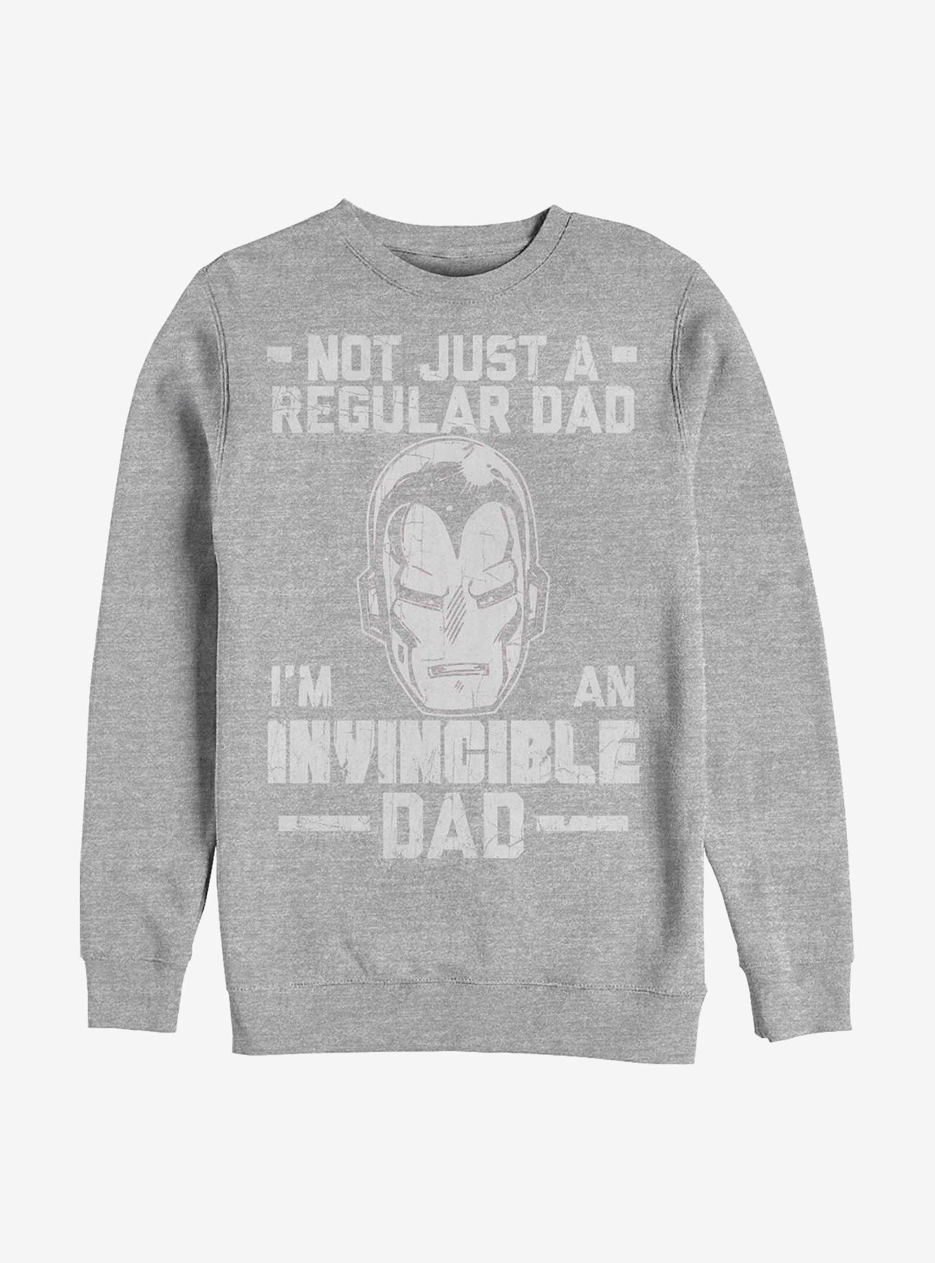 Marvel Iron Man Invincible Dad Crew Sweatshirt, ATH HTR, hi-res