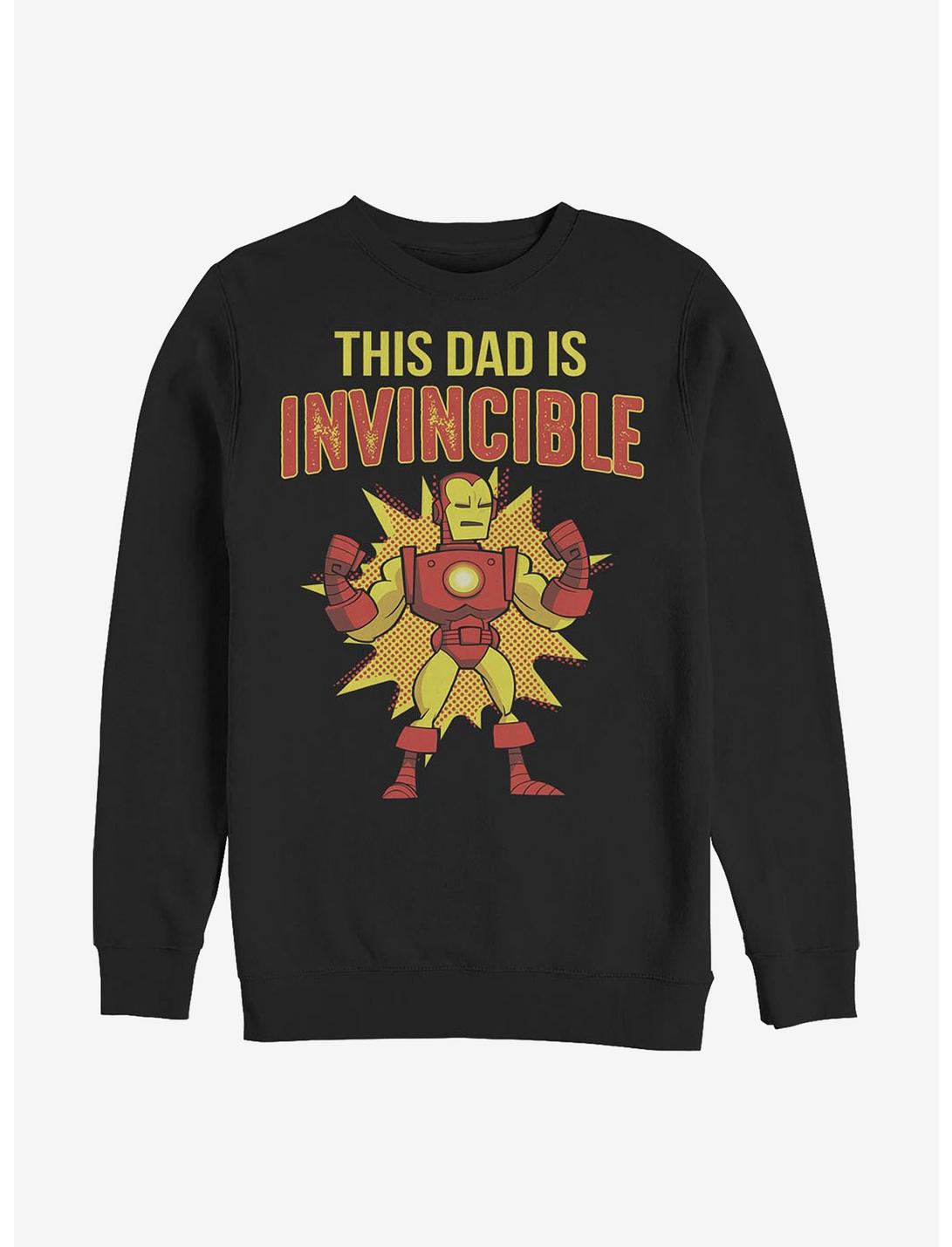 Marvel Iron Man This Dad Is Invincible Crew Sweatshirt, BLACK, hi-res