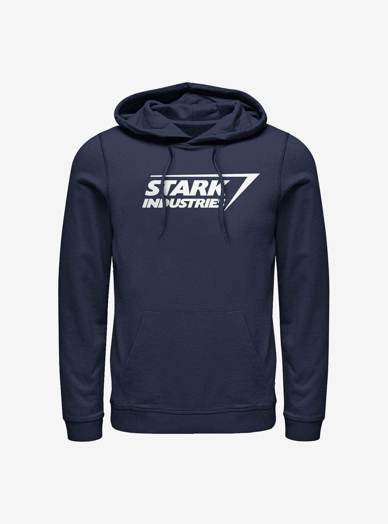 Marvel Iron Man Stark Logo Hoodie, NAVY, hi-res