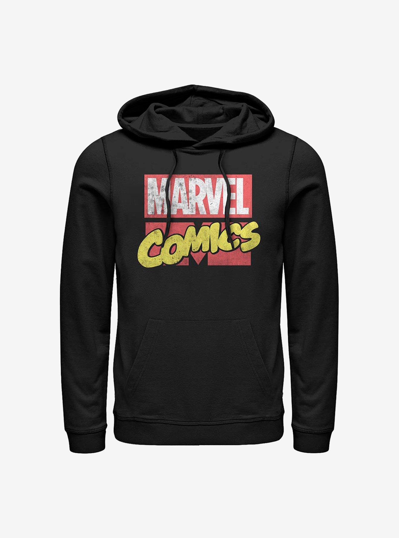 Marvel Comics Logo Hoodie, BLACK, hi-res