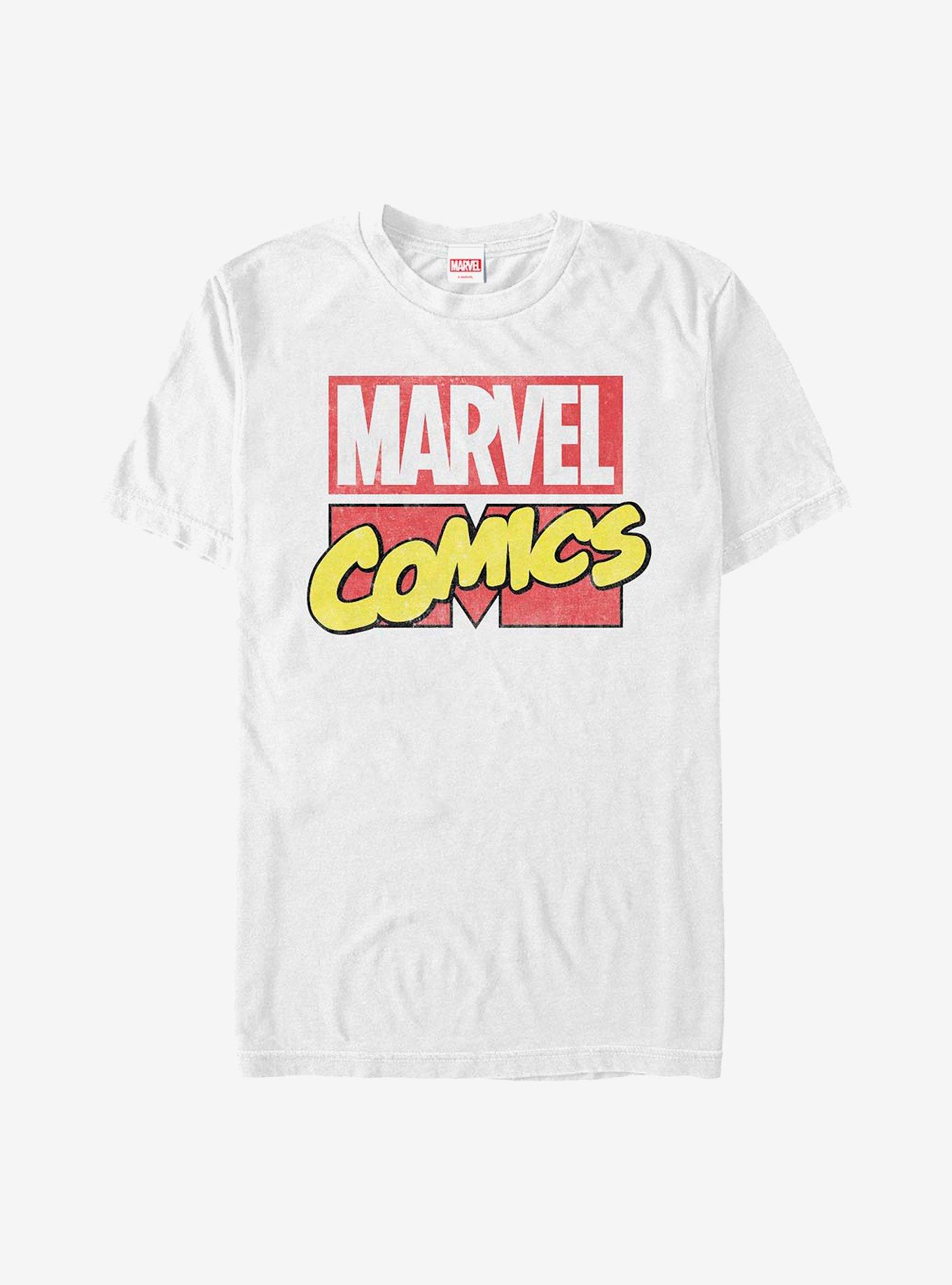 Marvel Comics Logo T-Shirt, WHITE, hi-res