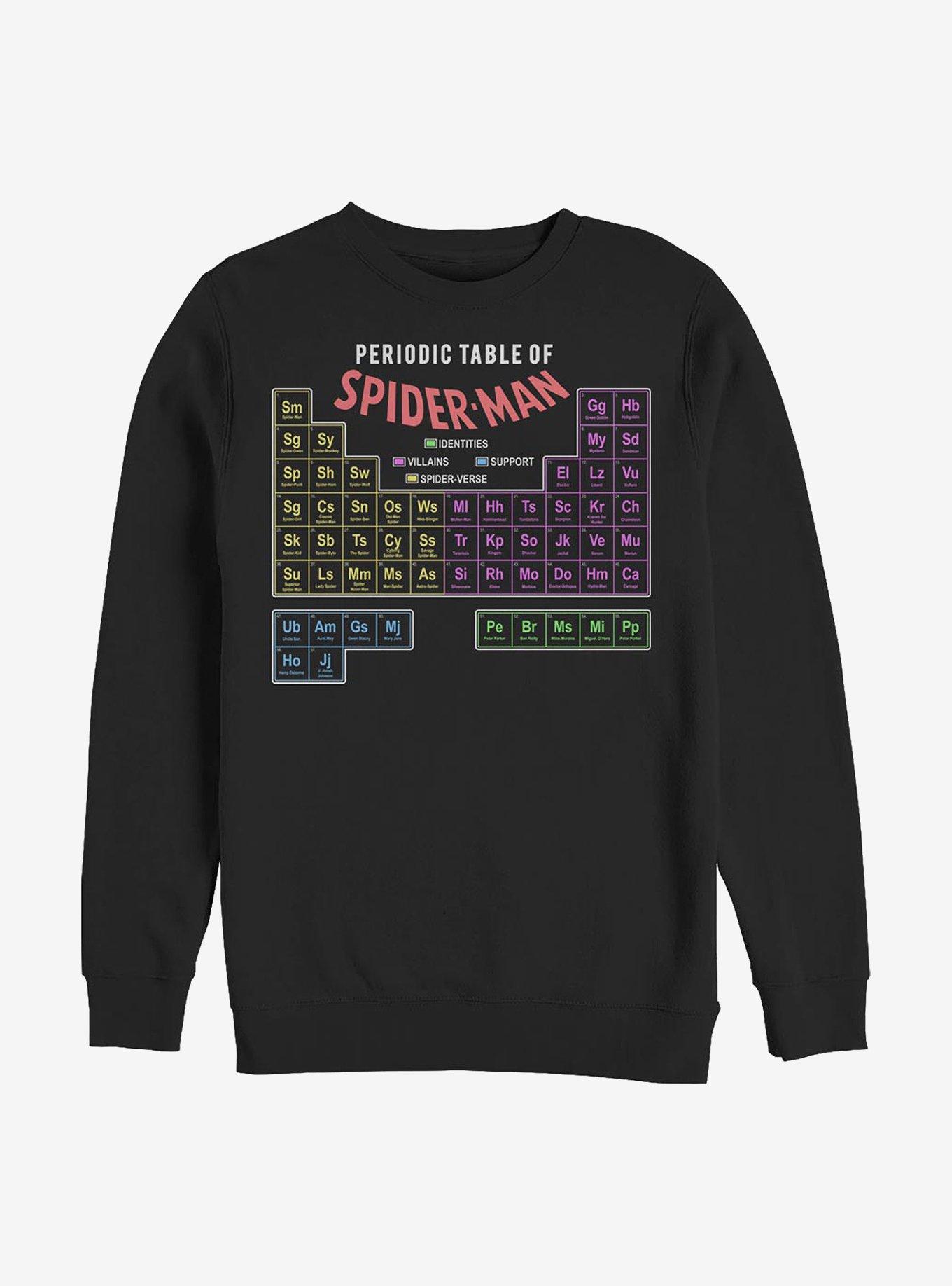 Marvel Spider-Man Periodic Crew Sweatshirt, BLACK, hi-res