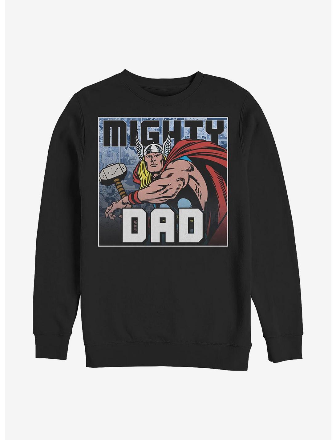 Marvel Thor Mighty Dad Frame Crew Sweatshirt, BLACK, hi-res