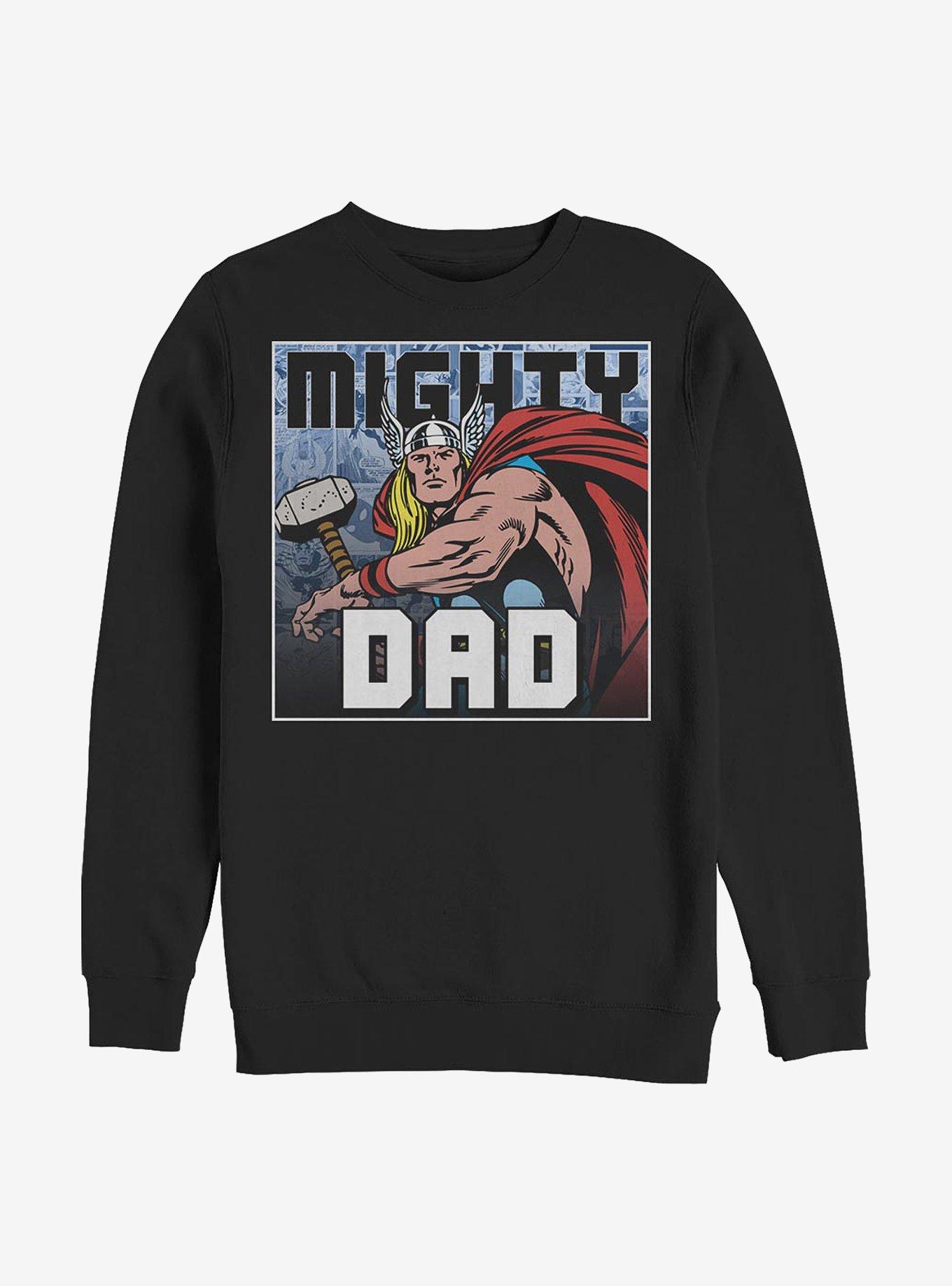 Marvel Thor Mighty Dad Frame Crew Sweatshirt, BLACK, hi-res