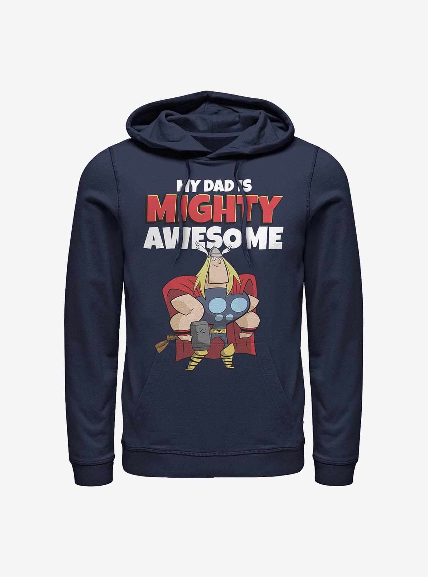 Marvel Thor My Dad Is Mighty Awesome Hoodie, NAVY, hi-res