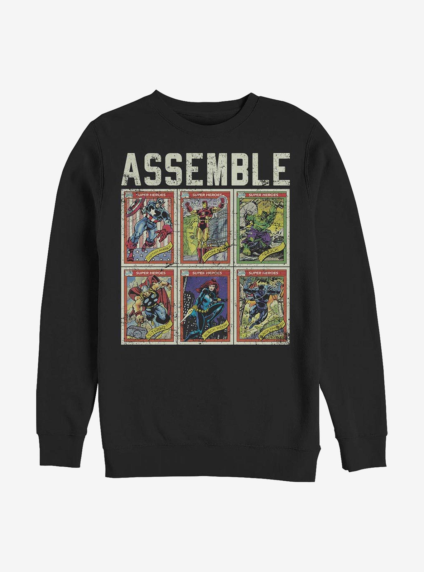 Marvel Avengers Assemble Cards Crew Sweatshirt