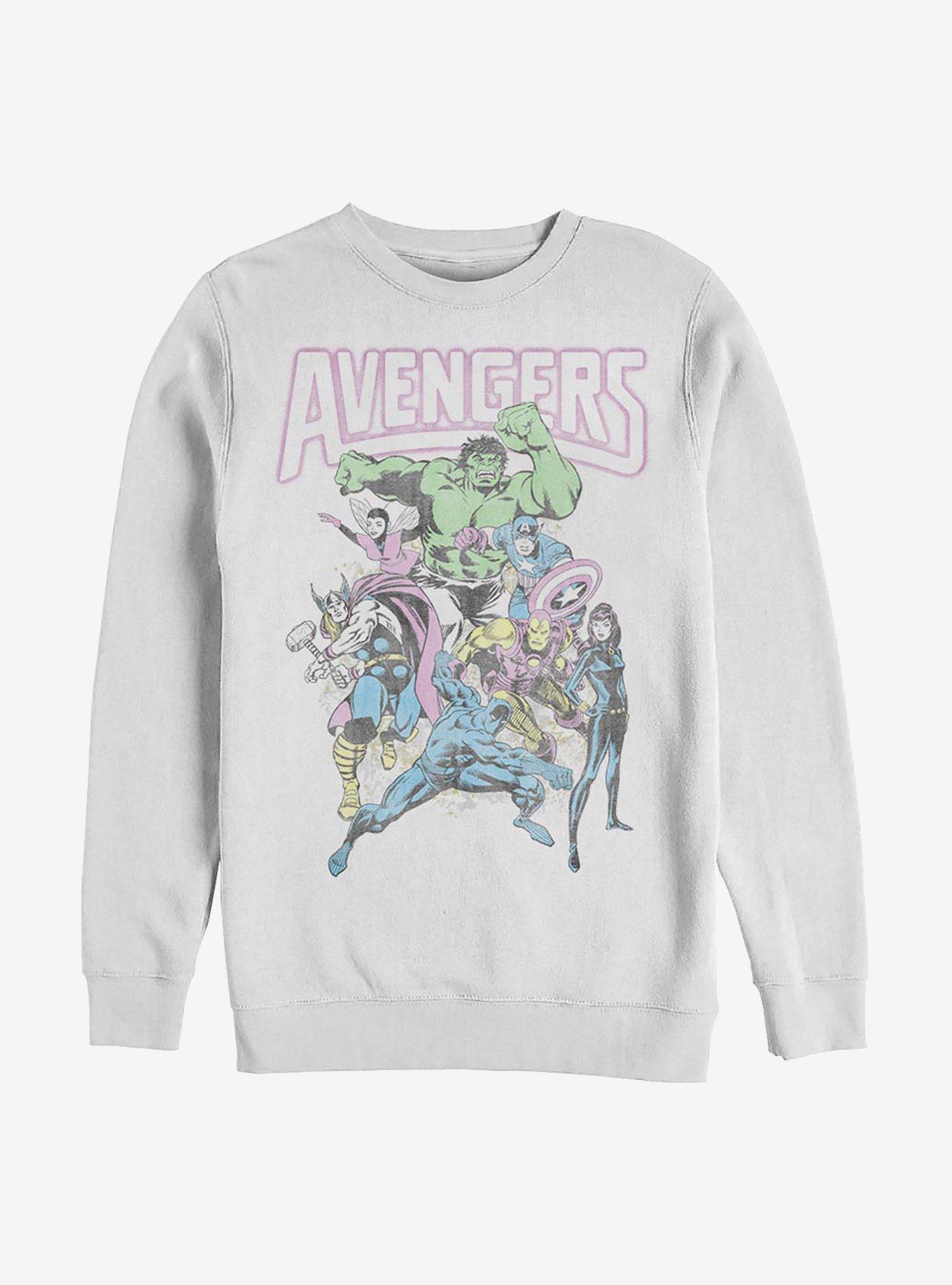 Marvel Avengers Group Crew Sweatshirt, WHITE, hi-res