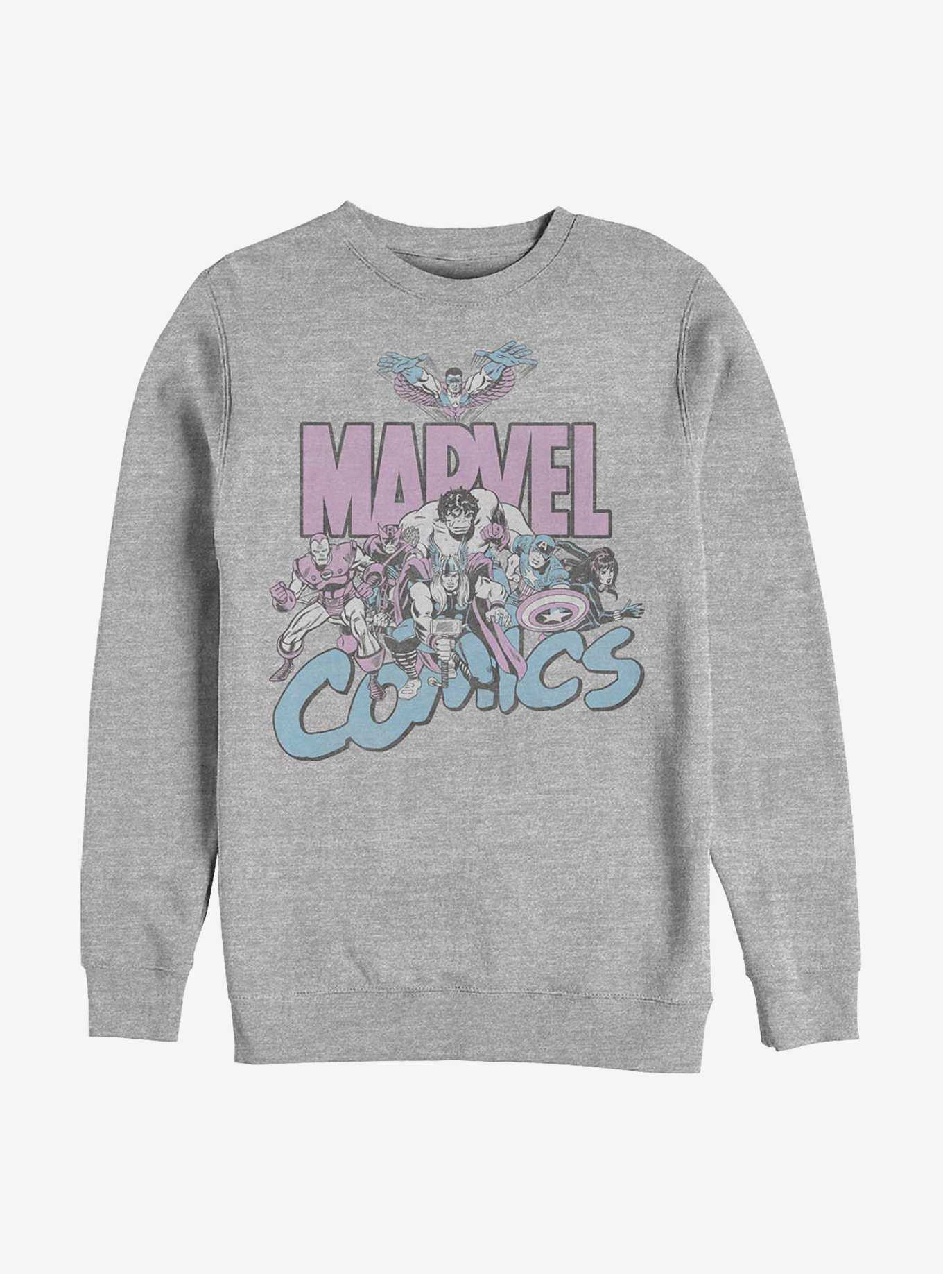 Marvel Avengers Pastel Group Crew Sweatshirt, , hi-res