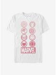 Marvel Avengers Gradient Icons T-Shirt, WHITE, hi-res