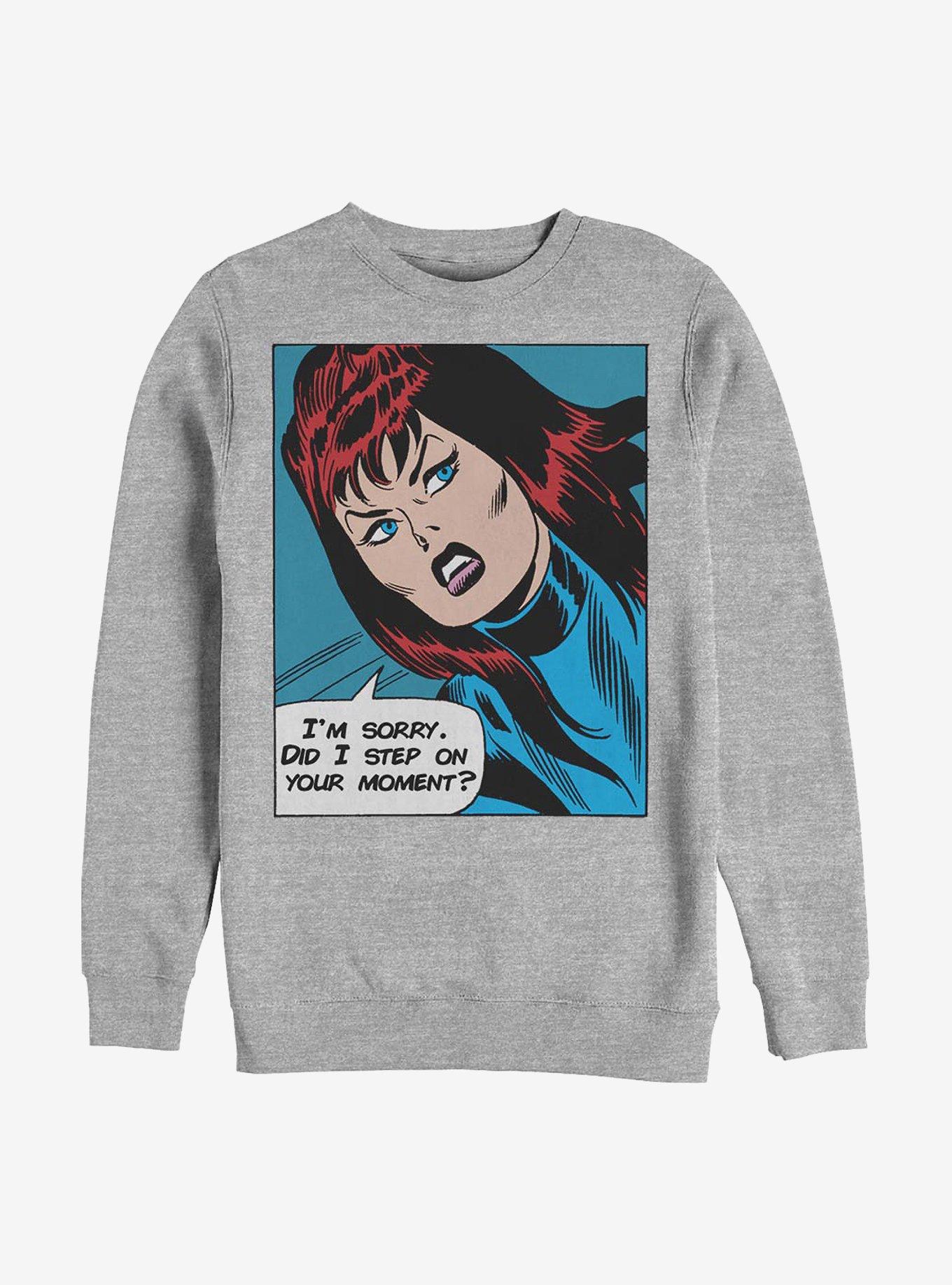 Marvel Black Widow I'm Sorry Crew Sweatshirt, ATH HTR, hi-res