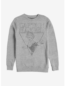 Marvel Captain Marvel Vintage Line Frame Crew Sweatshirt, ATH HTR, hi-res
