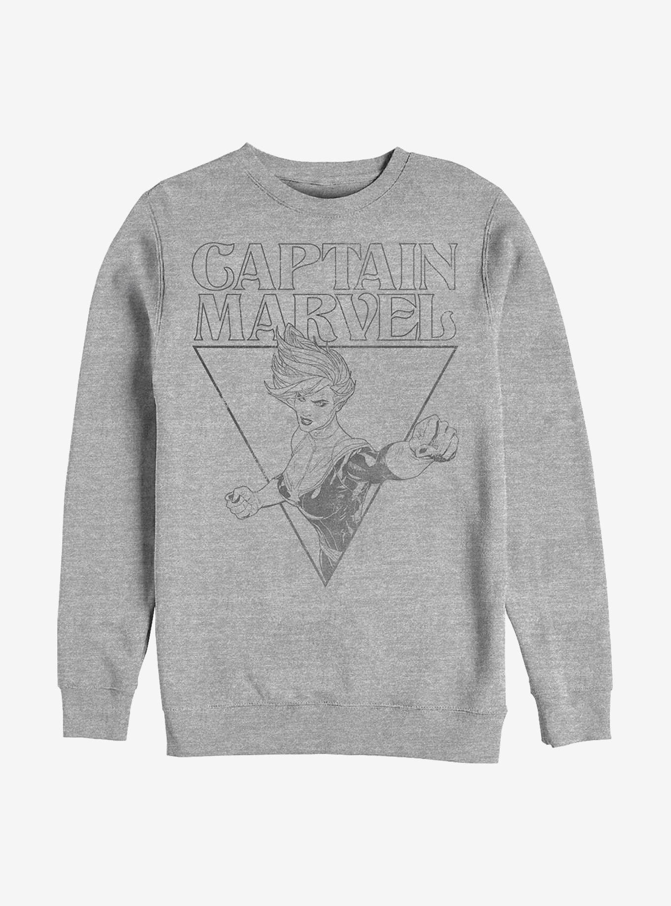 Marvel Captain Marvel Vintage Line Frame Crew Sweatshirt, , hi-res