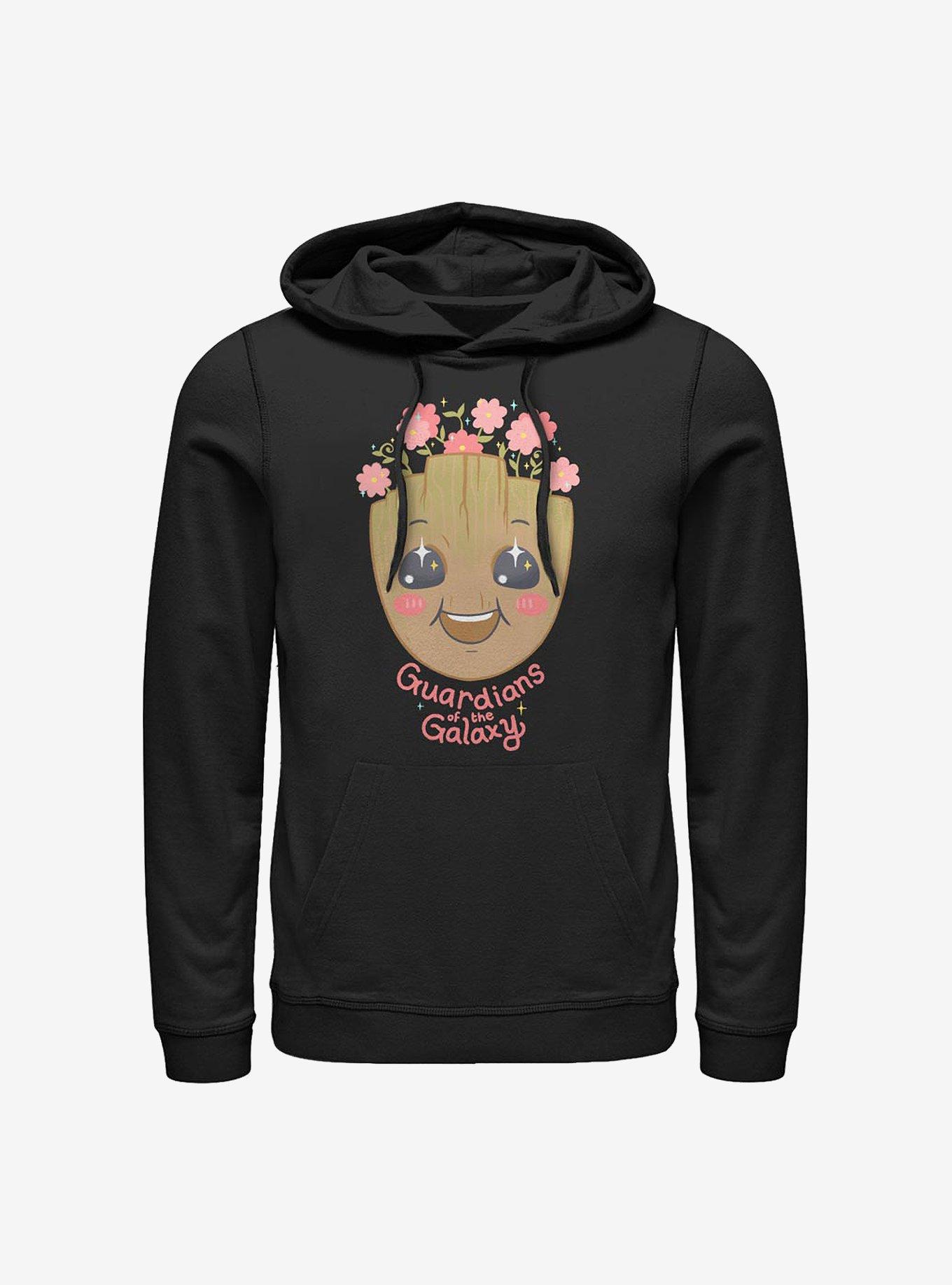 Marvel Guardians Of The Galaxy Groot In Bloom Hoodie, BLACK, hi-res