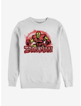 Marvel Iron Man Airbrushed Crew Sweatshirt, WHITE, hi-res